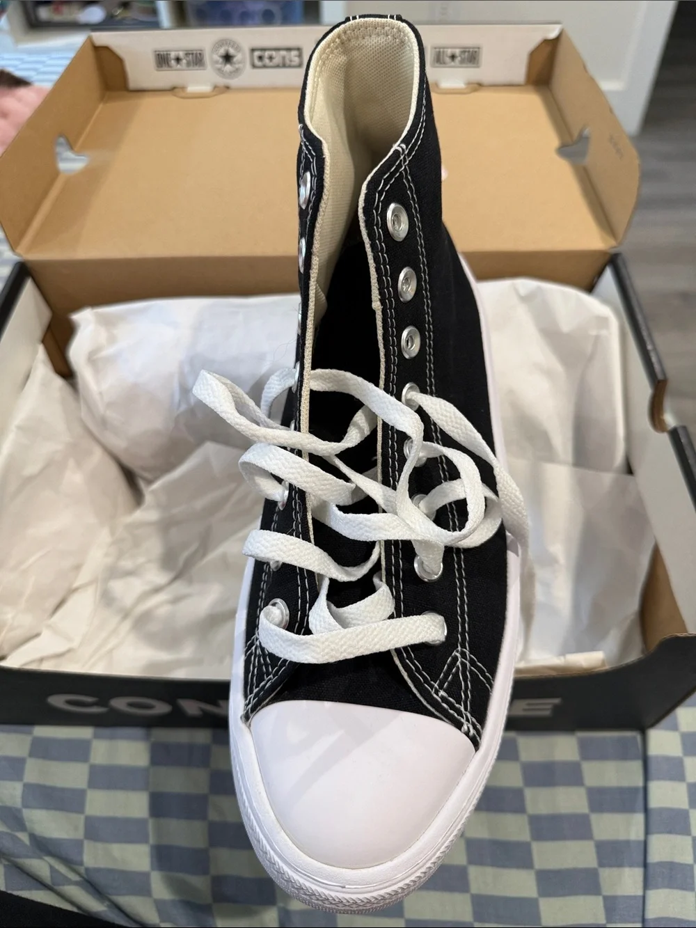 Converse High-Top Platform Sneaker - Black & White